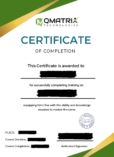 Qmatrix Certificate